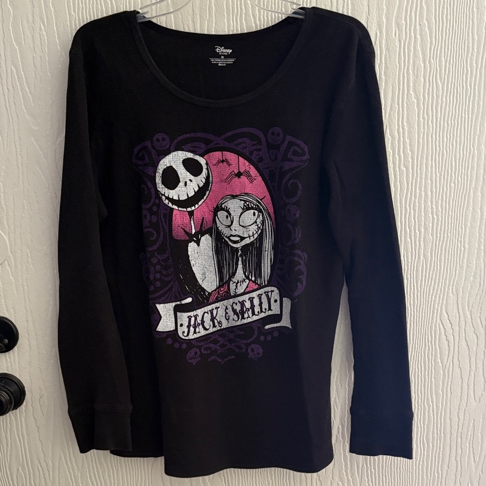 Disney Store NBC XL Thermal Shirt Featuring Jack & Sally